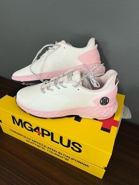 G4 Ladies Perforated MG4+ Golf Shoe size 8.5 Blush & White Golf Shoe/Sneaker